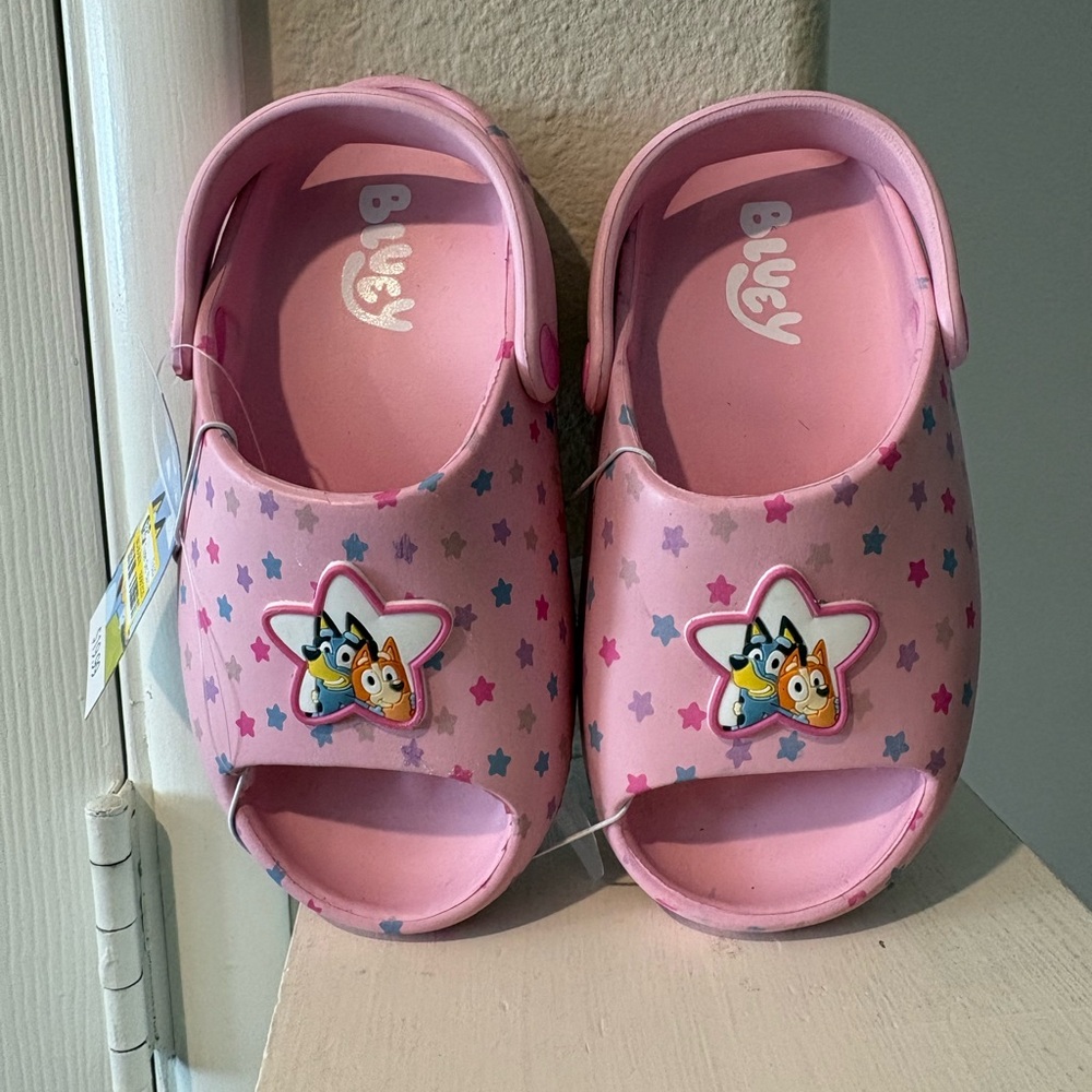 Bluey Toddler Comfort Slide Sandals Pink, Size 12c, New with Tags